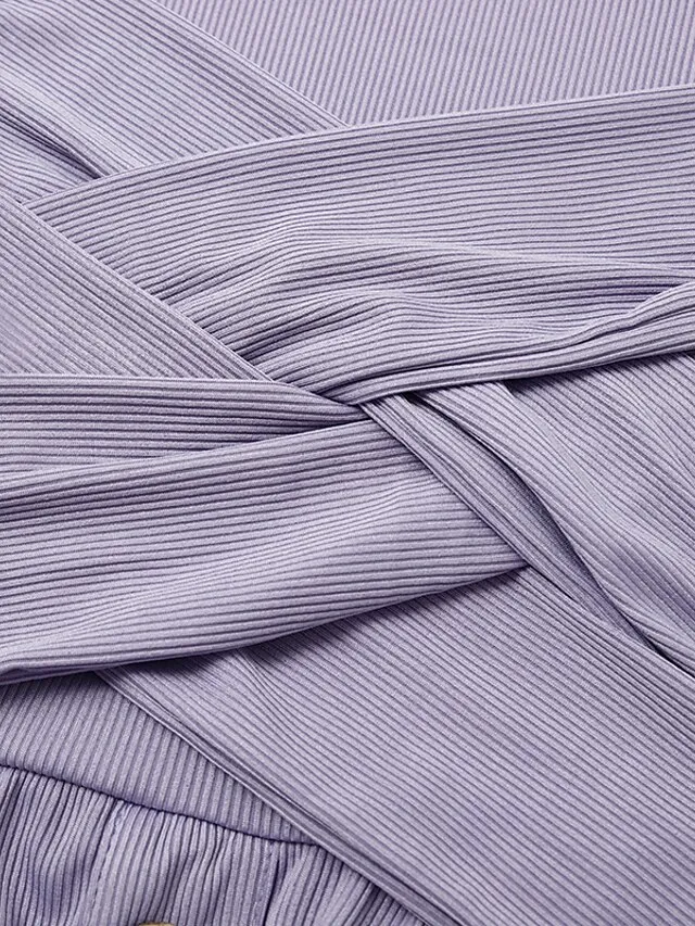 Women's Casual Dress Pleated Dress Plain Dress Plain Ruched Button V Neck Midi Dress Fashion Mature Outdoor Street Half Sleeve Loose Fit White Purple Green Summer Spring S M L XL XXL