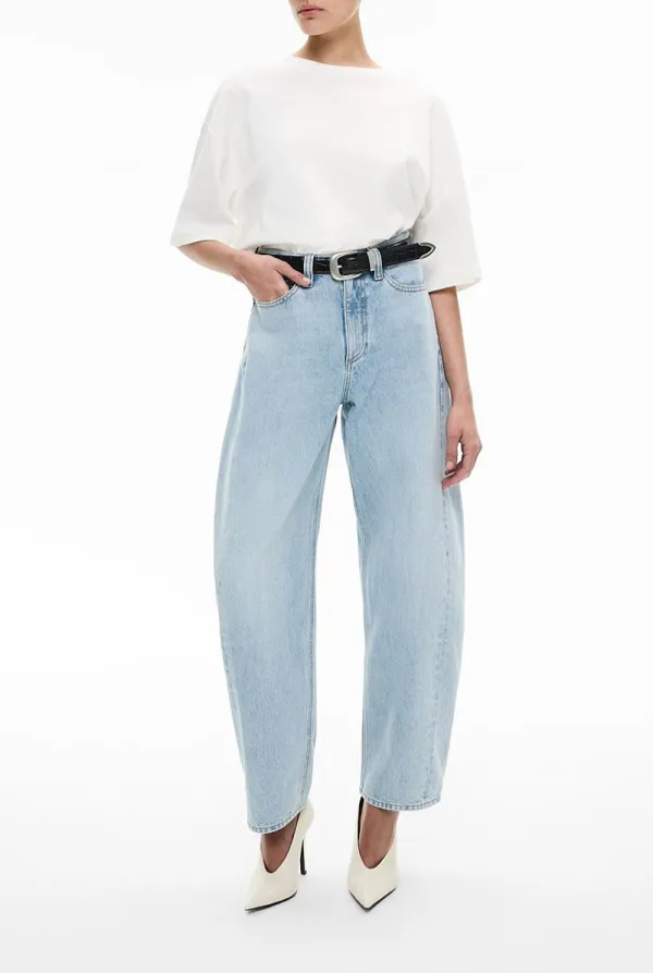 Cylindrical Denim Long Pants