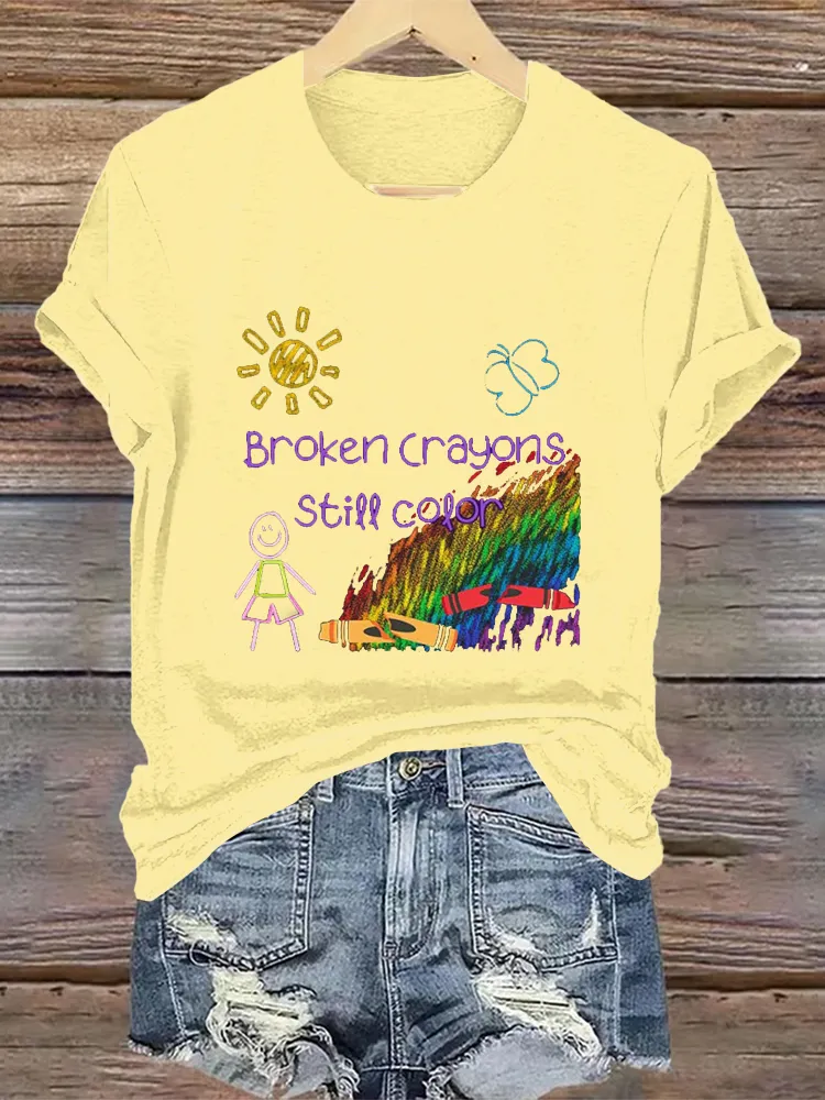Women'S Broken Crayons Still Color T-Shirt
