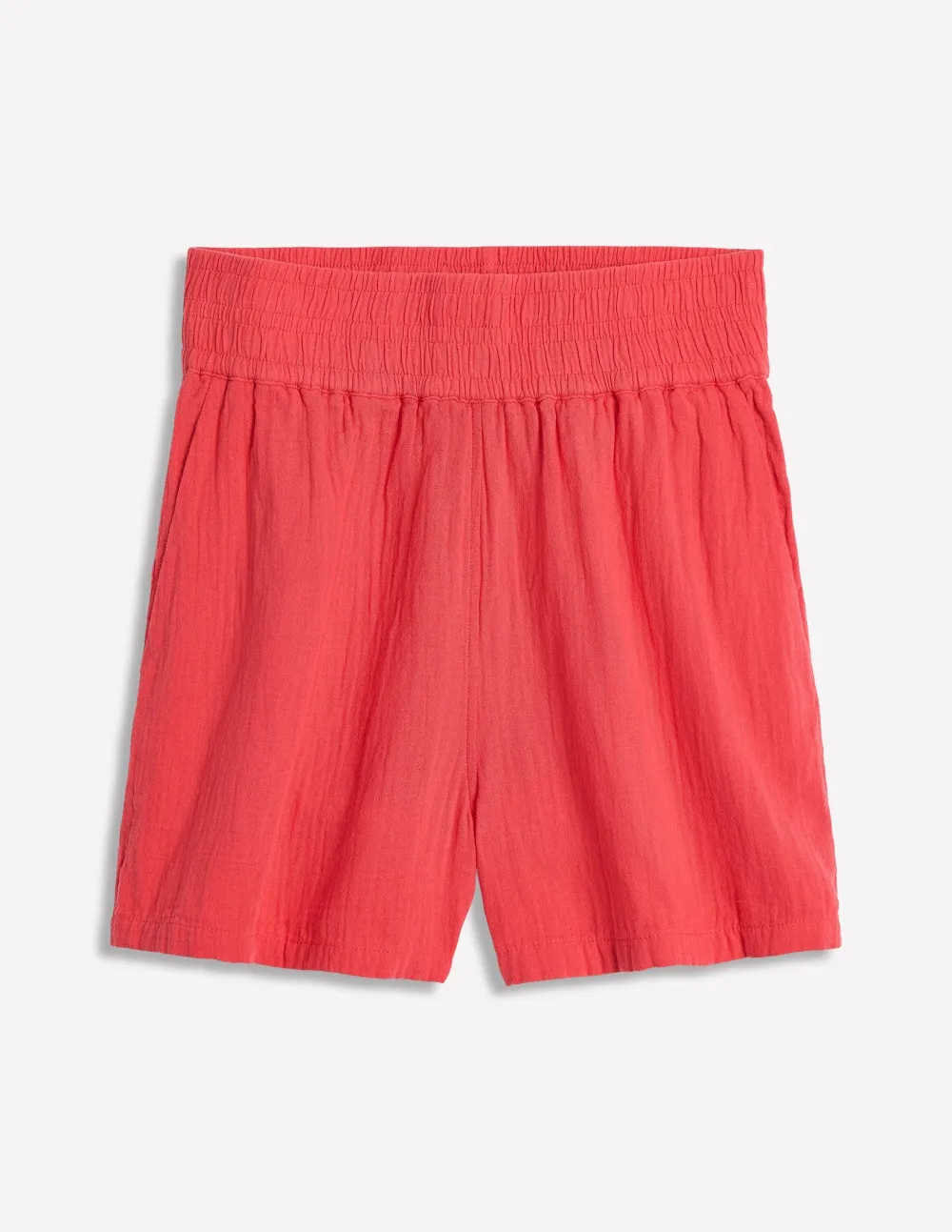 Smocked Double Cloth Shorts