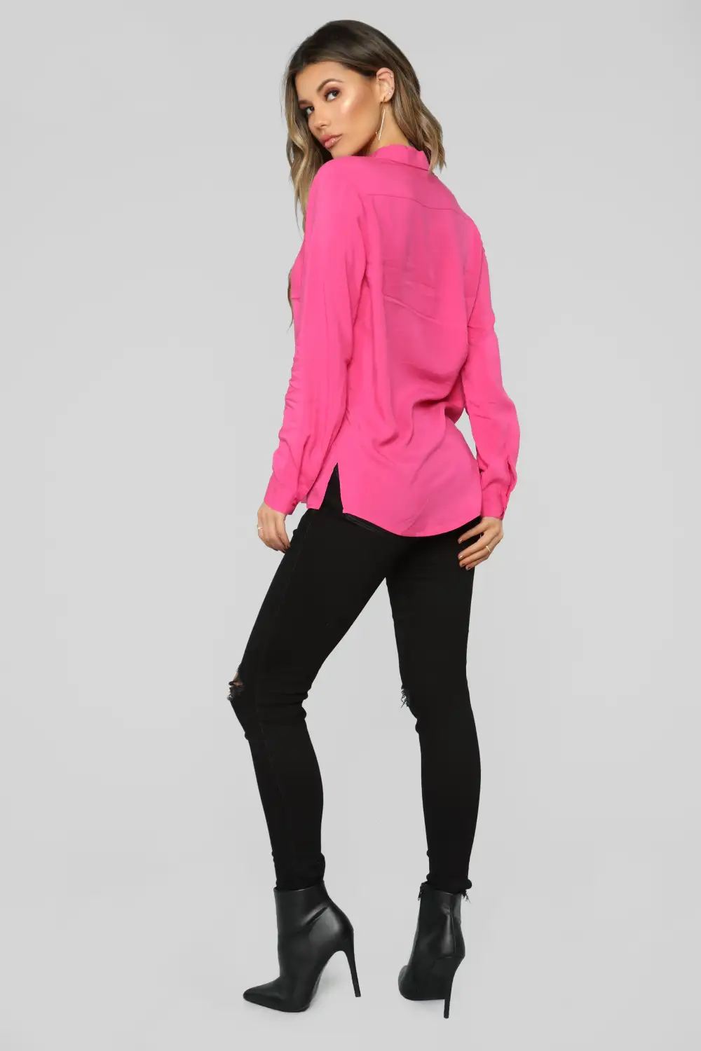 Aurora Woven Top - Fuchsia