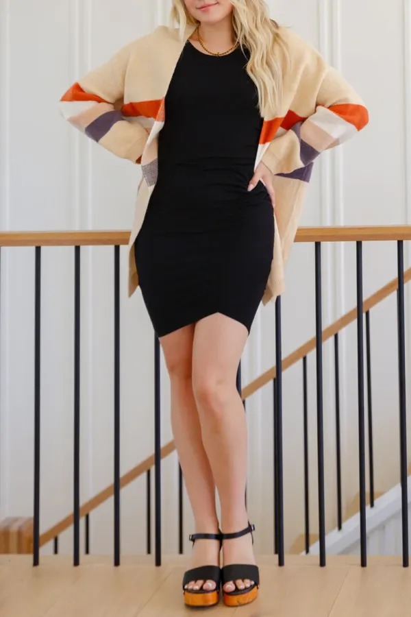 Minimalist Sleeveless Temperament Black Dress