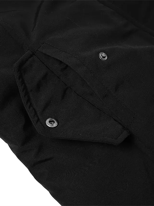 Women's Parka Fleece Lined Puffer Jacket Waterproof Windproof Winter Coat Fall Zipper Hooded Heated Jacket with Pocket Minimalism Outerwear Long Sleeve Black Army