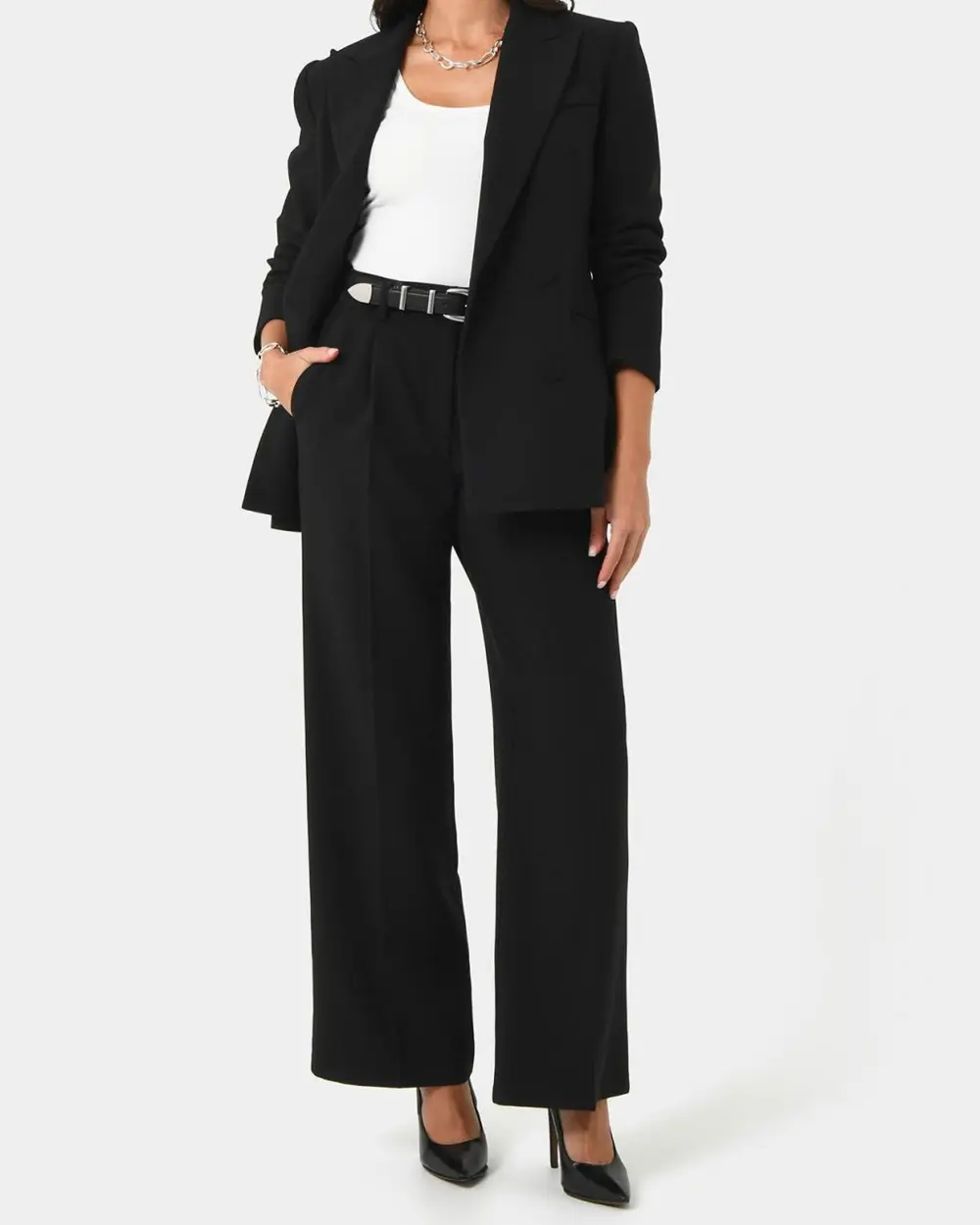 Double Breasted Blazer -Black