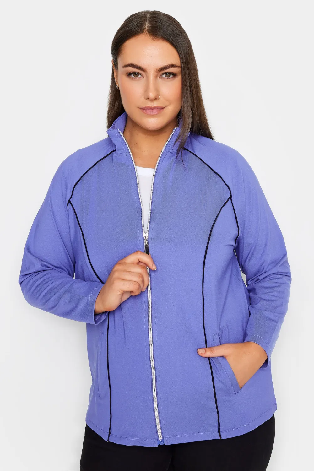 Ave Leisure Purple Zip Through Active Jacket