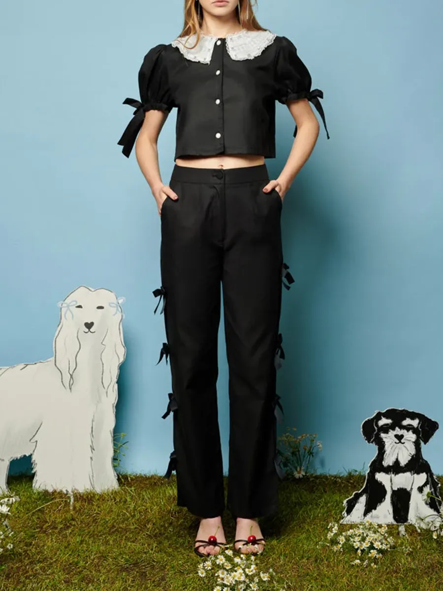 Daily Bow Short Sleeve Top