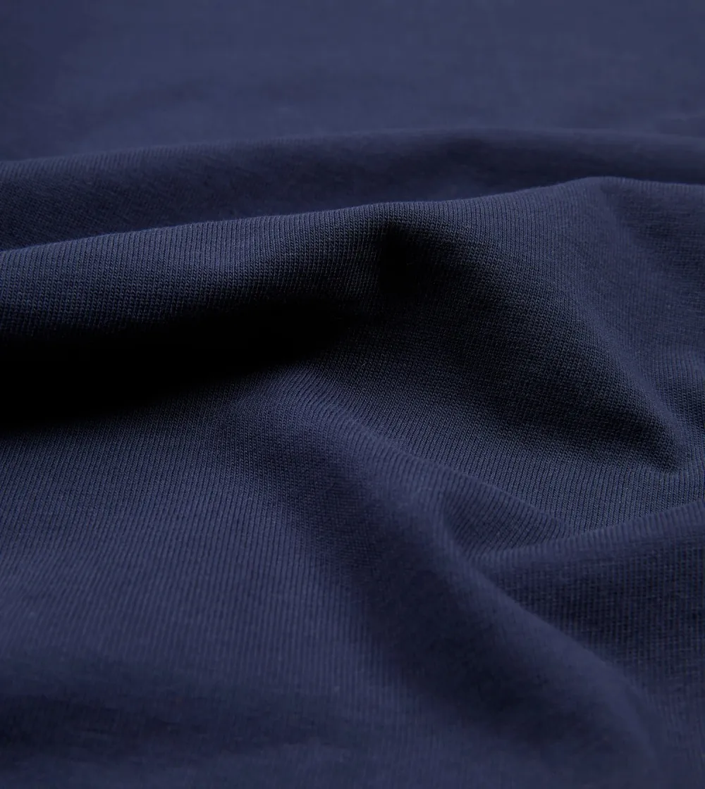 Casual Style Navy Cotton Crew Neck Hiking T-Shirt