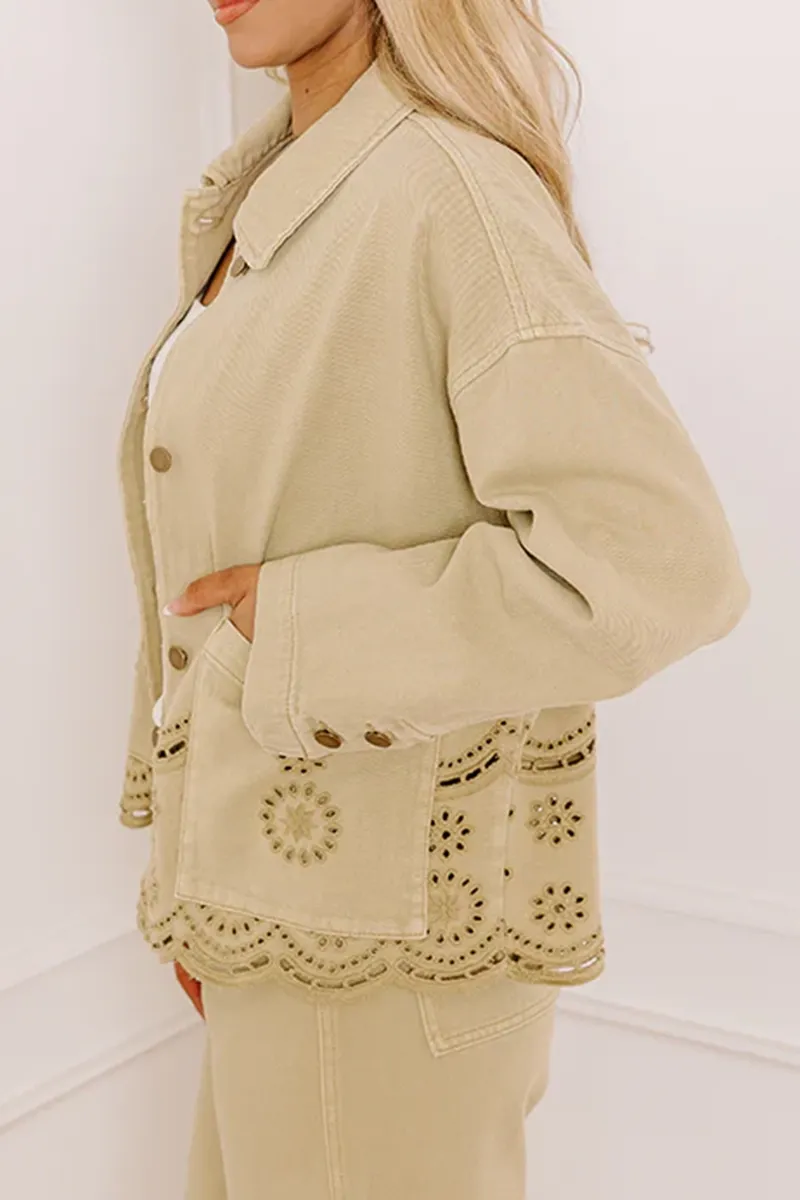 Wrinkle-Resistant And Versatile Hollowed-Out Women's Jacket
