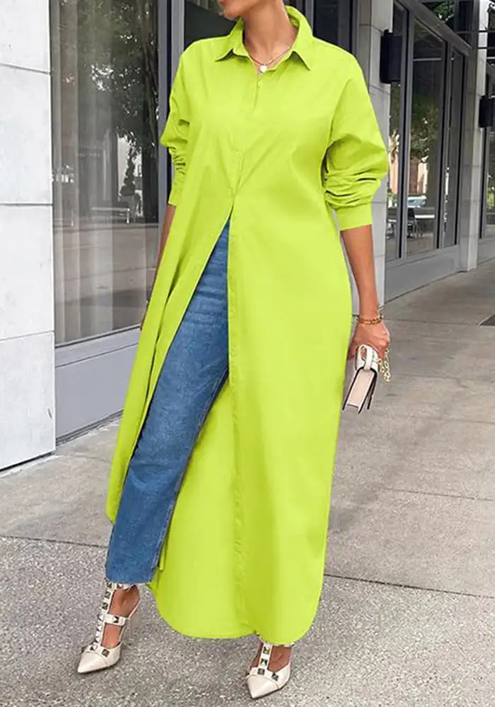 Casual Buttons Long Sleeve Shirt Dress Dresses