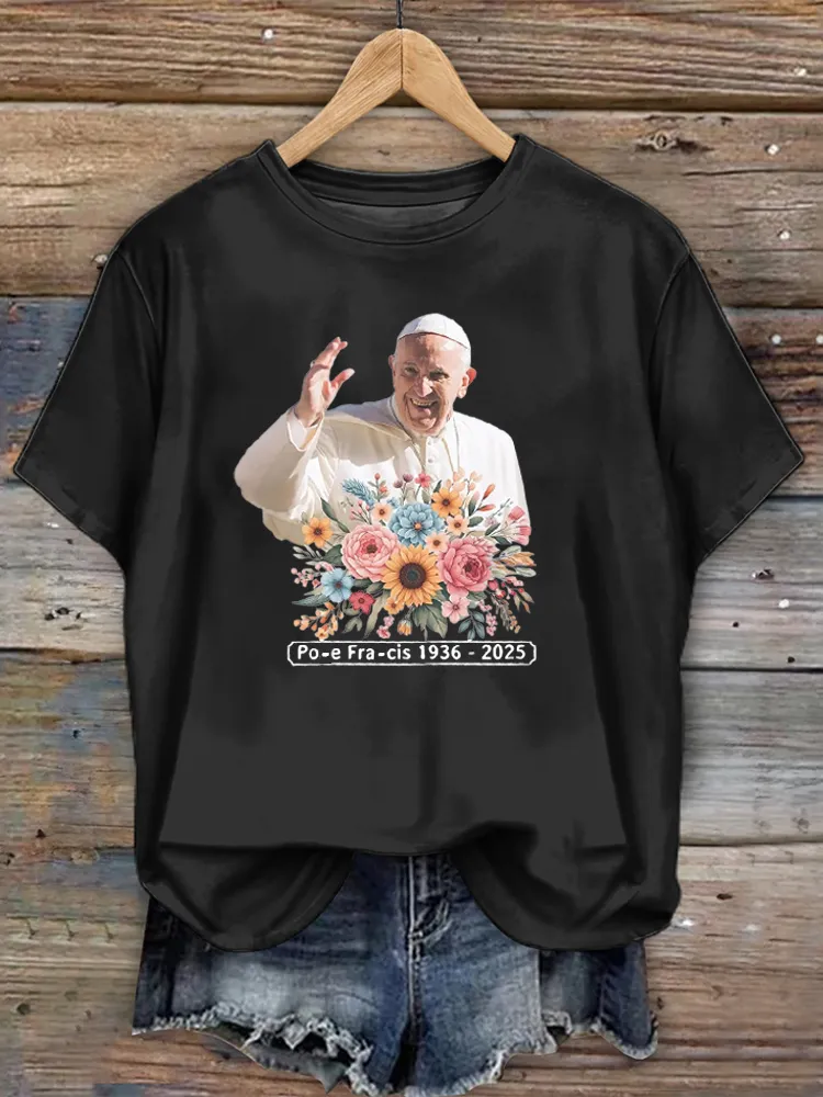 Women's Rip 1936-2025 Print Short Sleeve Round Neck Cotton T-Shirt