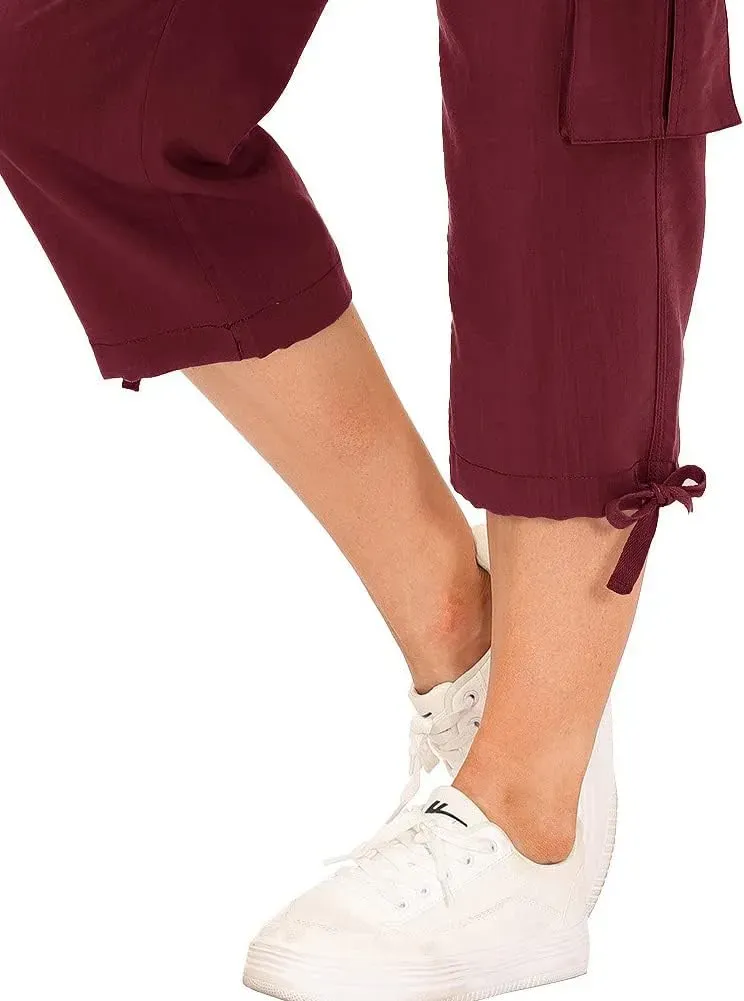 MoFiz Womens Capris with Pockets Loose Fit Casual Capri Pants Dressy Lightweight Ladies Baggy Cargo Pants for Hiking