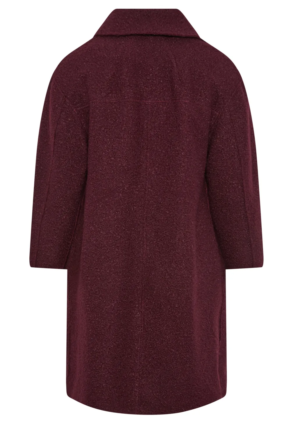 YOURS Curve Burgundy Red Boucle Biker Coat