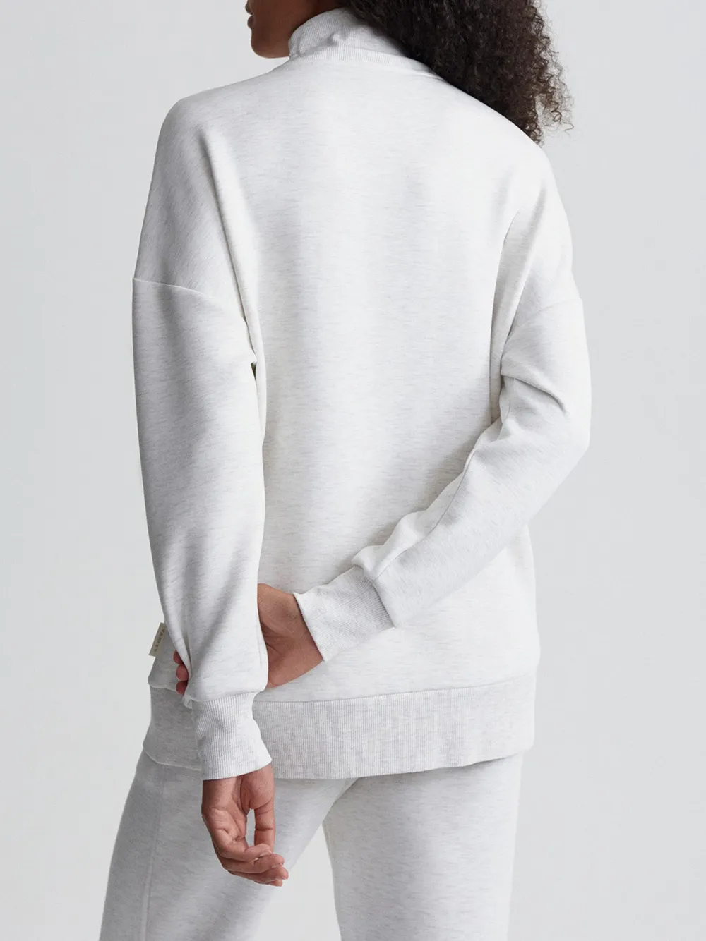 Trendy Quarter-Zip High-Collar Sweatshirt
