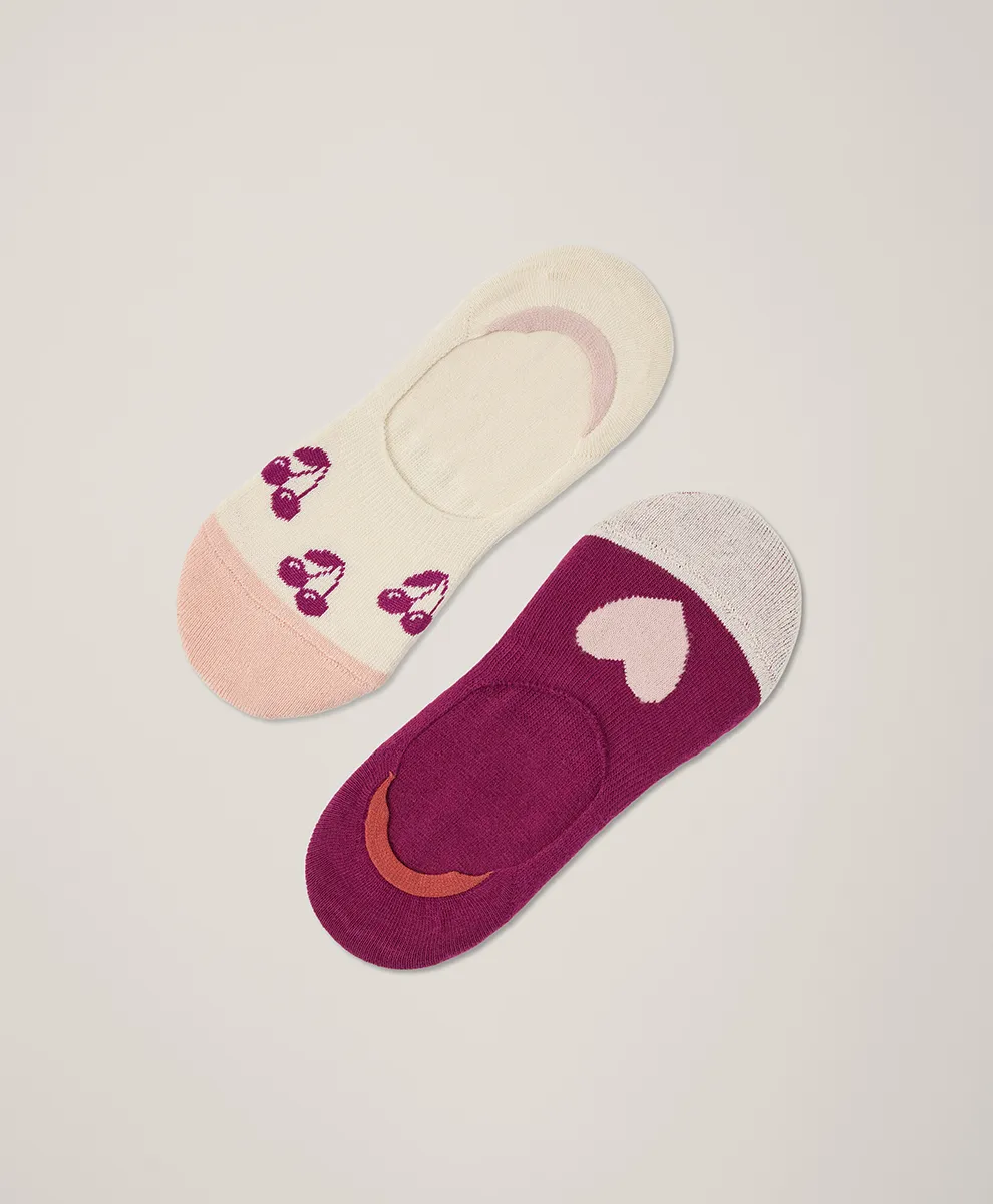 Pattern No-Show Socks 2-Pack
