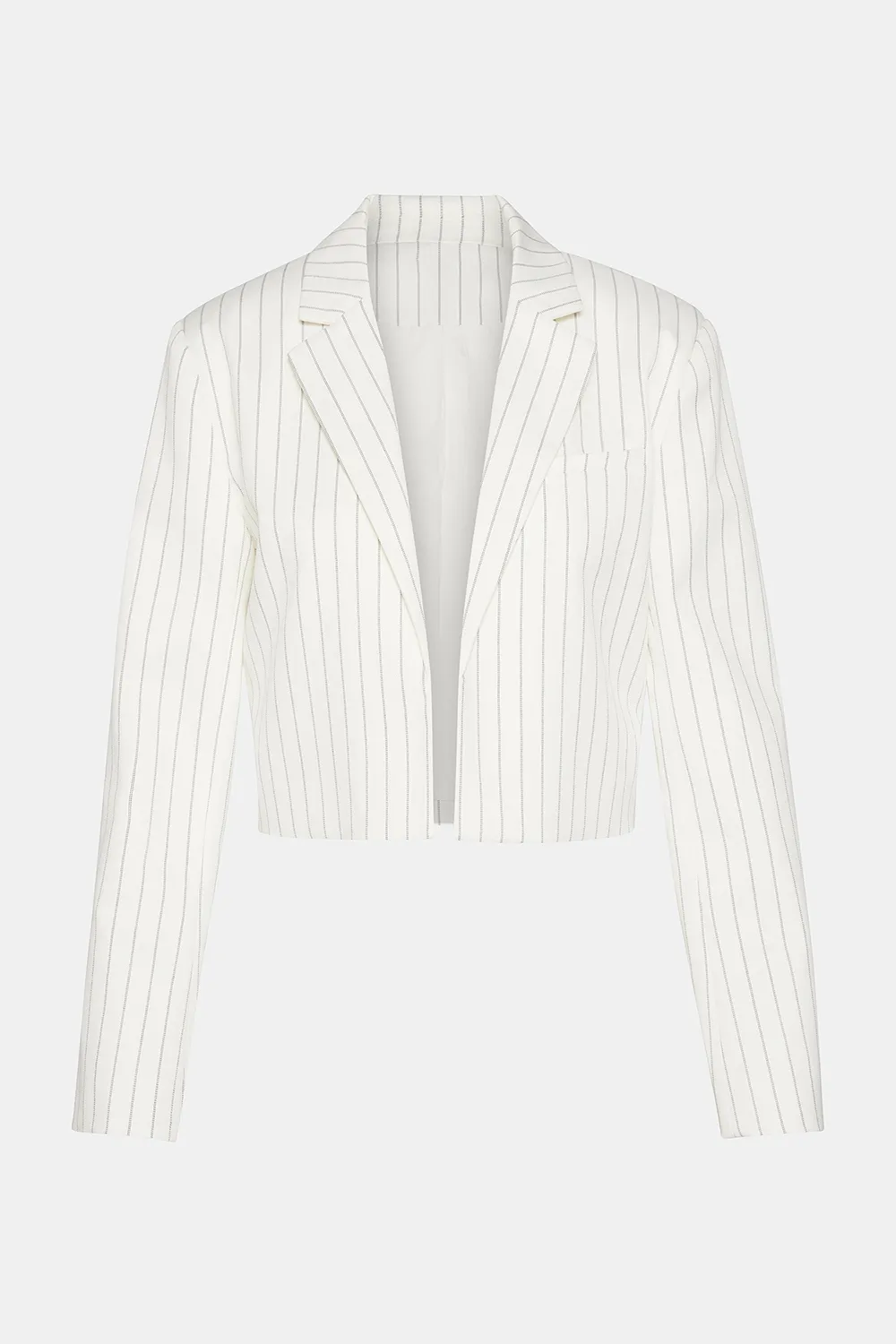 V NECK CROPPED BLAZER BROWN