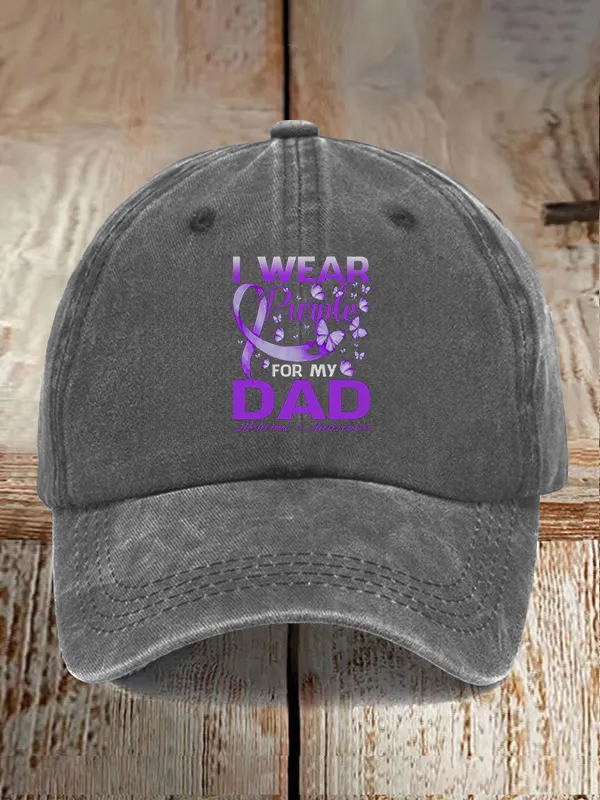 I Wear Purple For My DAD Alzheimer'S Awareness Baseball Caps