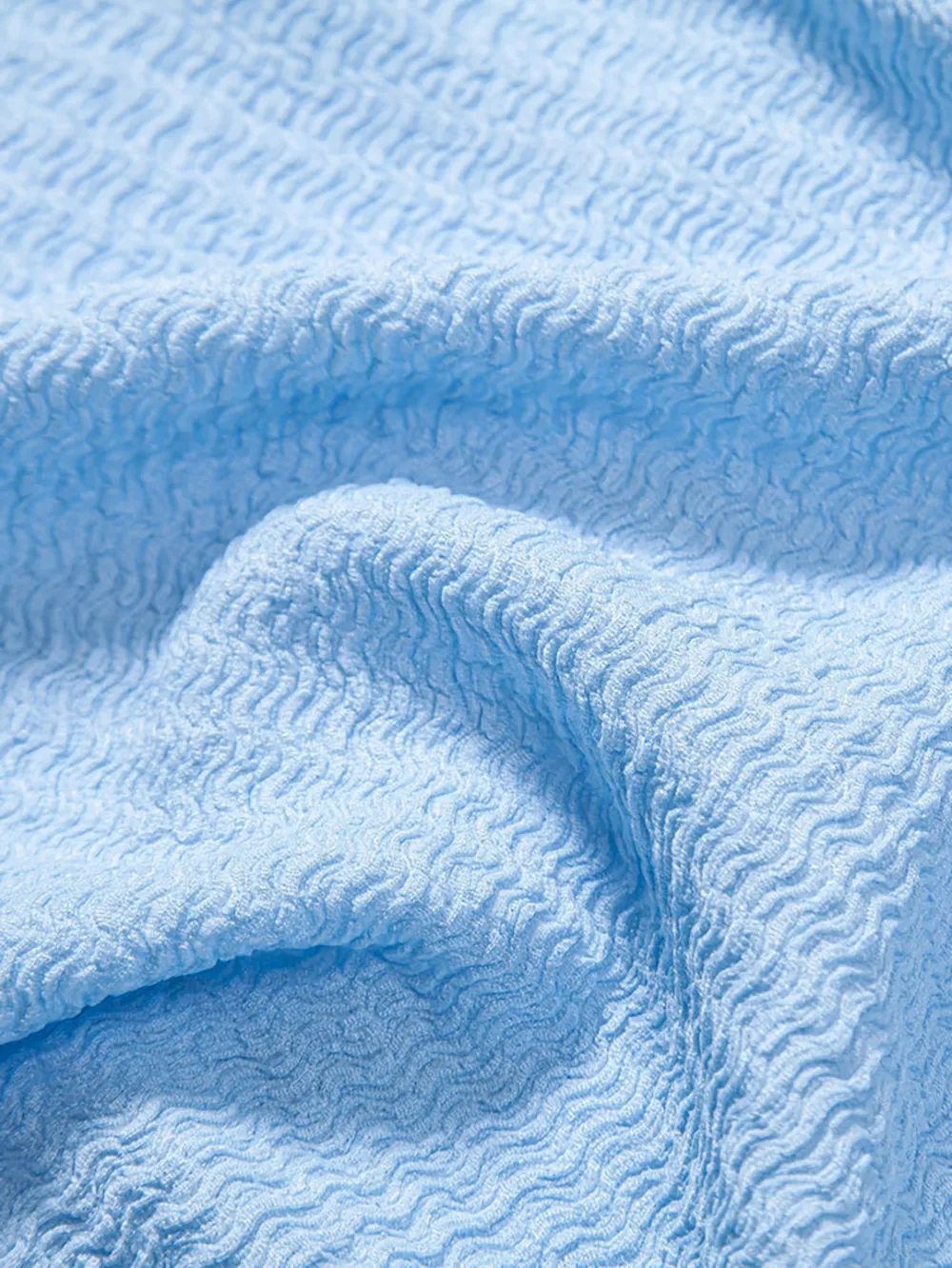 Blue Textured Button Up Shirt