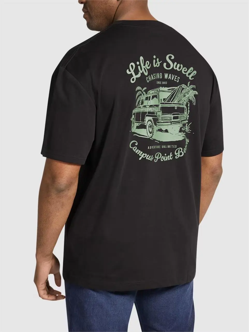 BLACK RELAXED FIT TEE