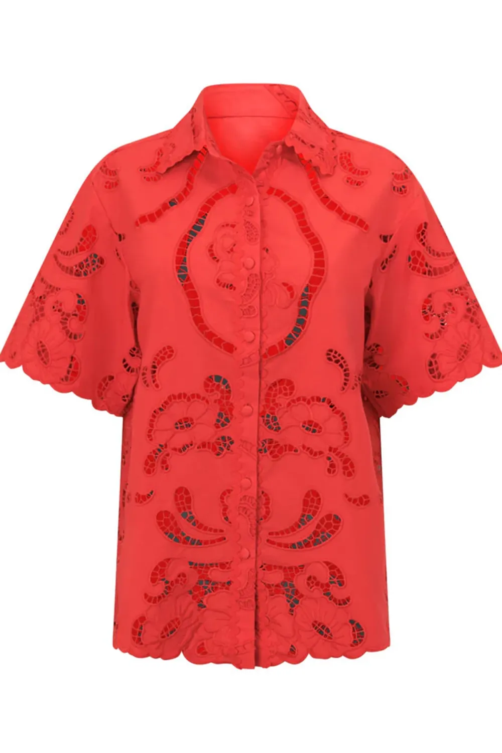 Embroidered Wrap Style Short Sleeve Top