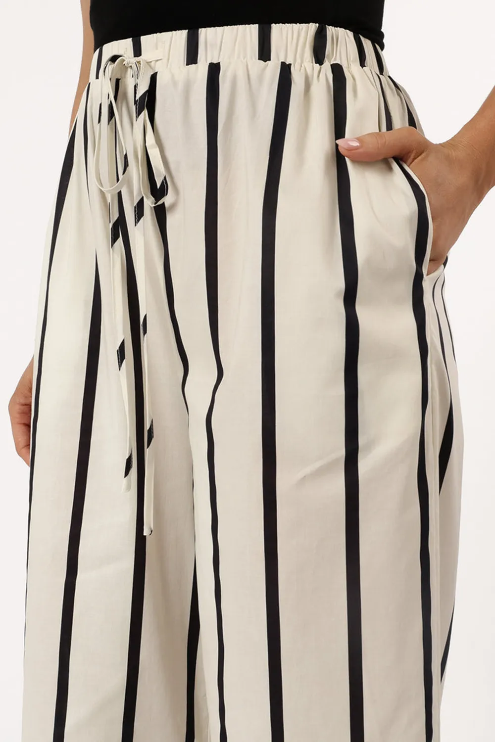 LEISURE CREAM STRIPE PANT