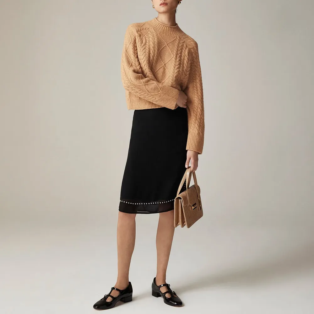 Crew Neck Cable-Knit Sweaters