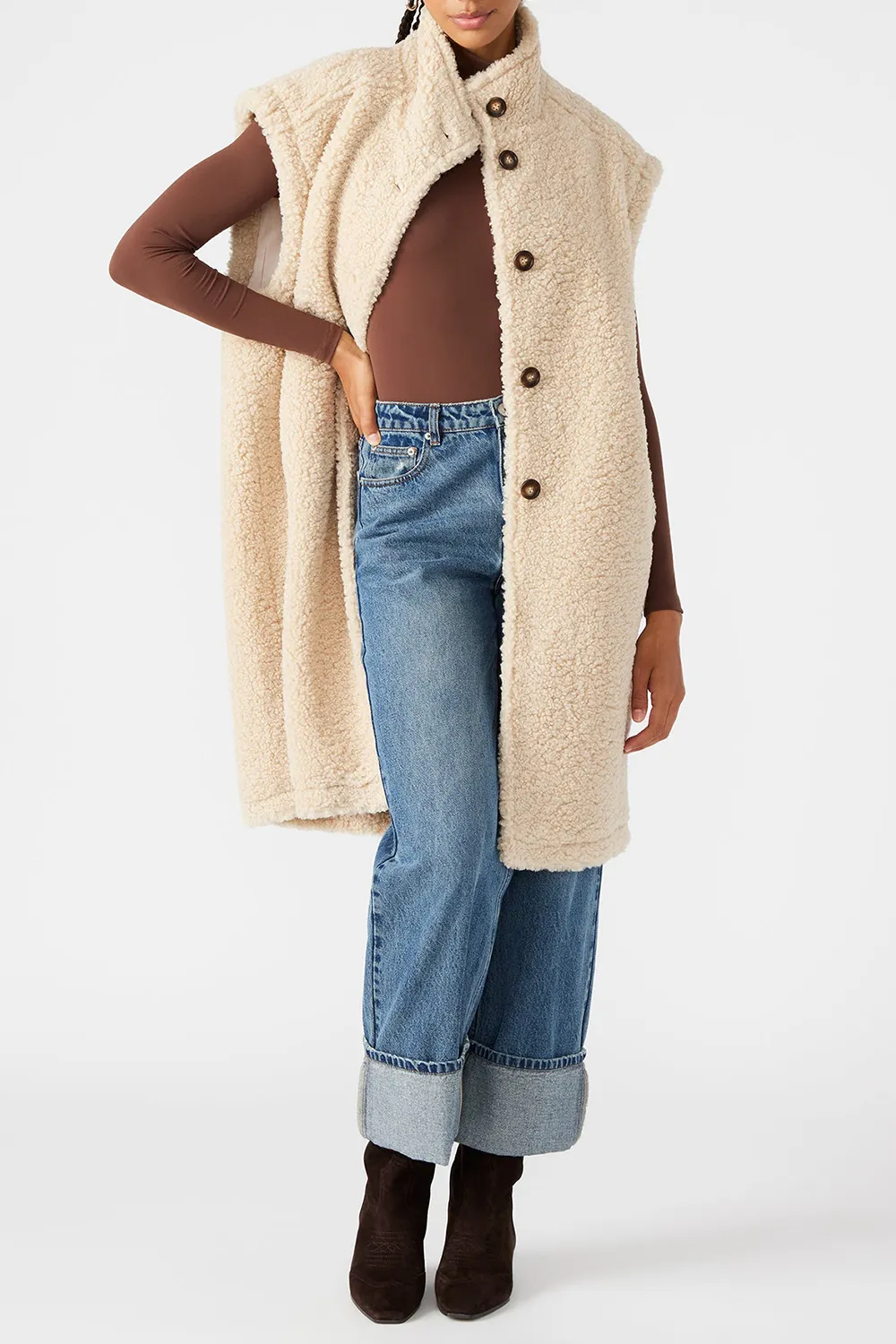 VEST LONG NATURAL JACKET