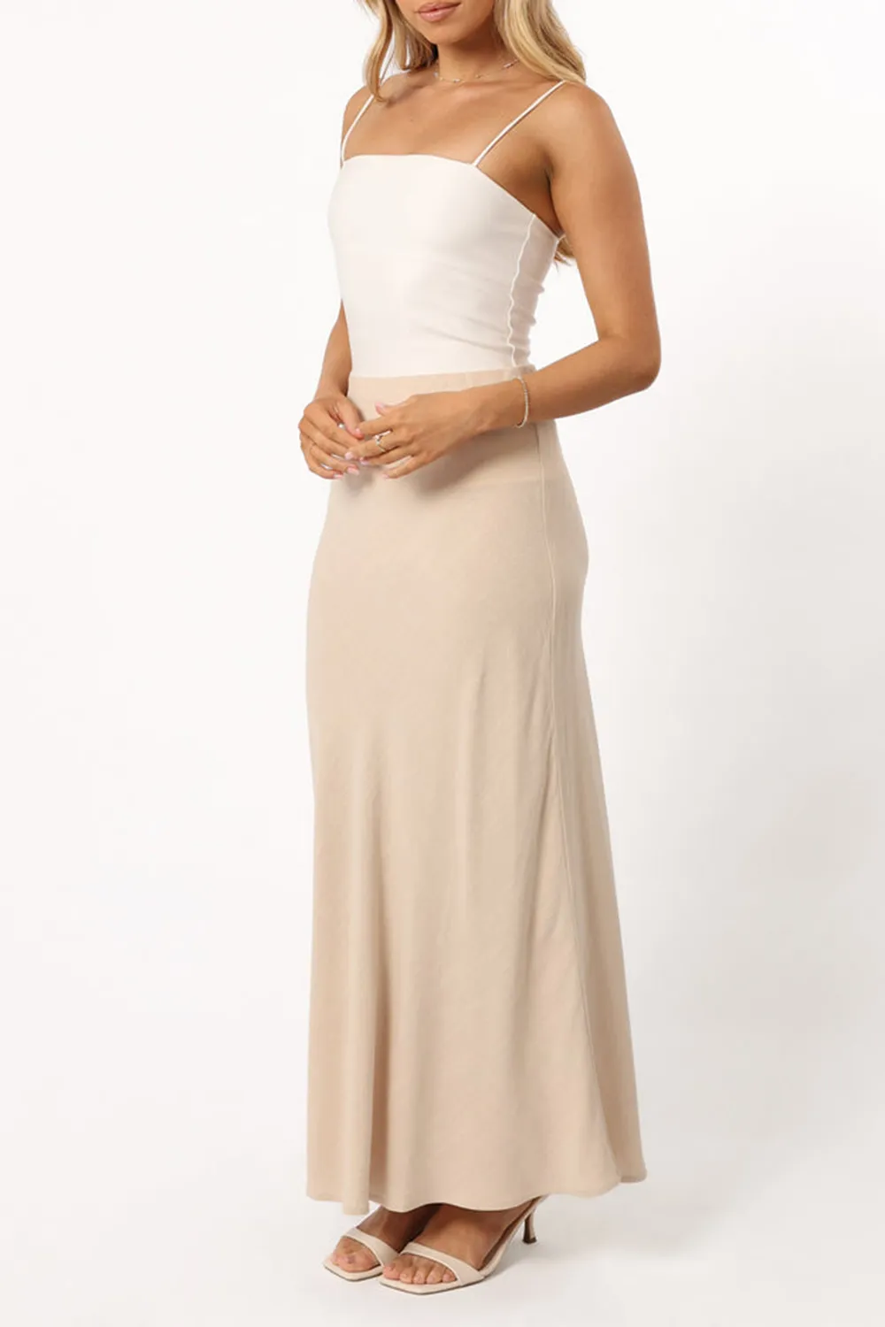 LEISURE MIDI WRAP OVER SKIRT