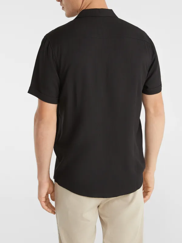 Black Plain Short Sleeve Shirt