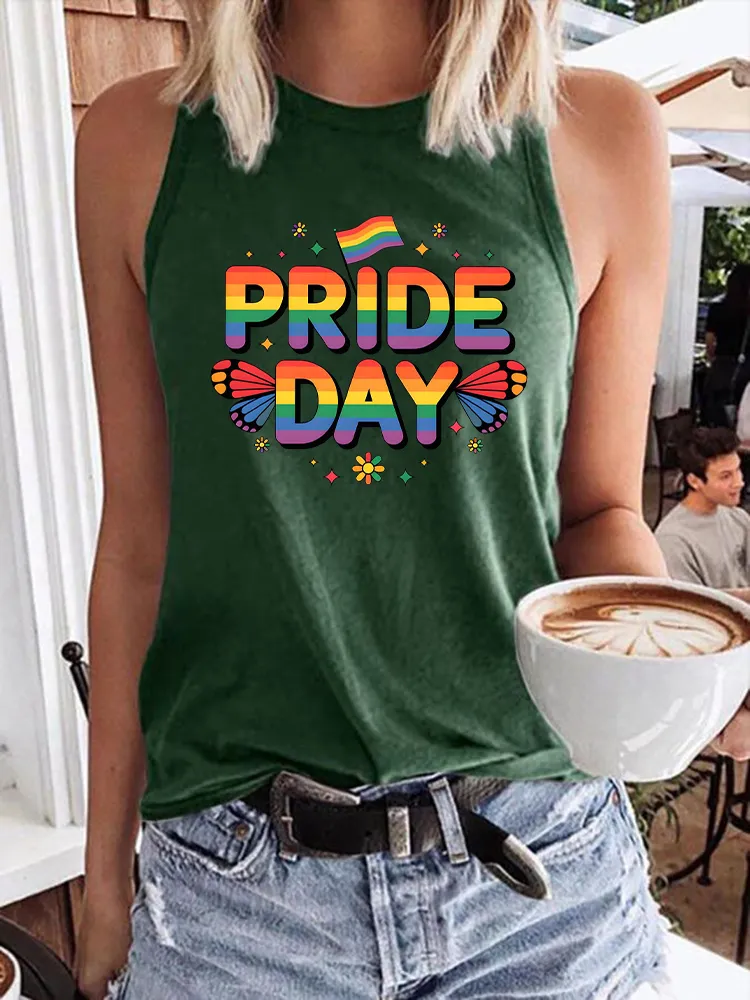 Women's Gay Day Pride Day Crew Neck Vest