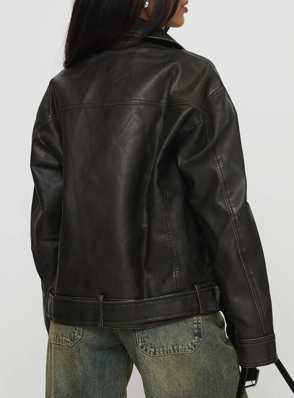 Oversized Boyfriend Fit Biker Jacket