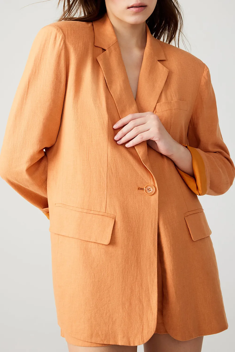 SKINNY BLAZER CARAMEL