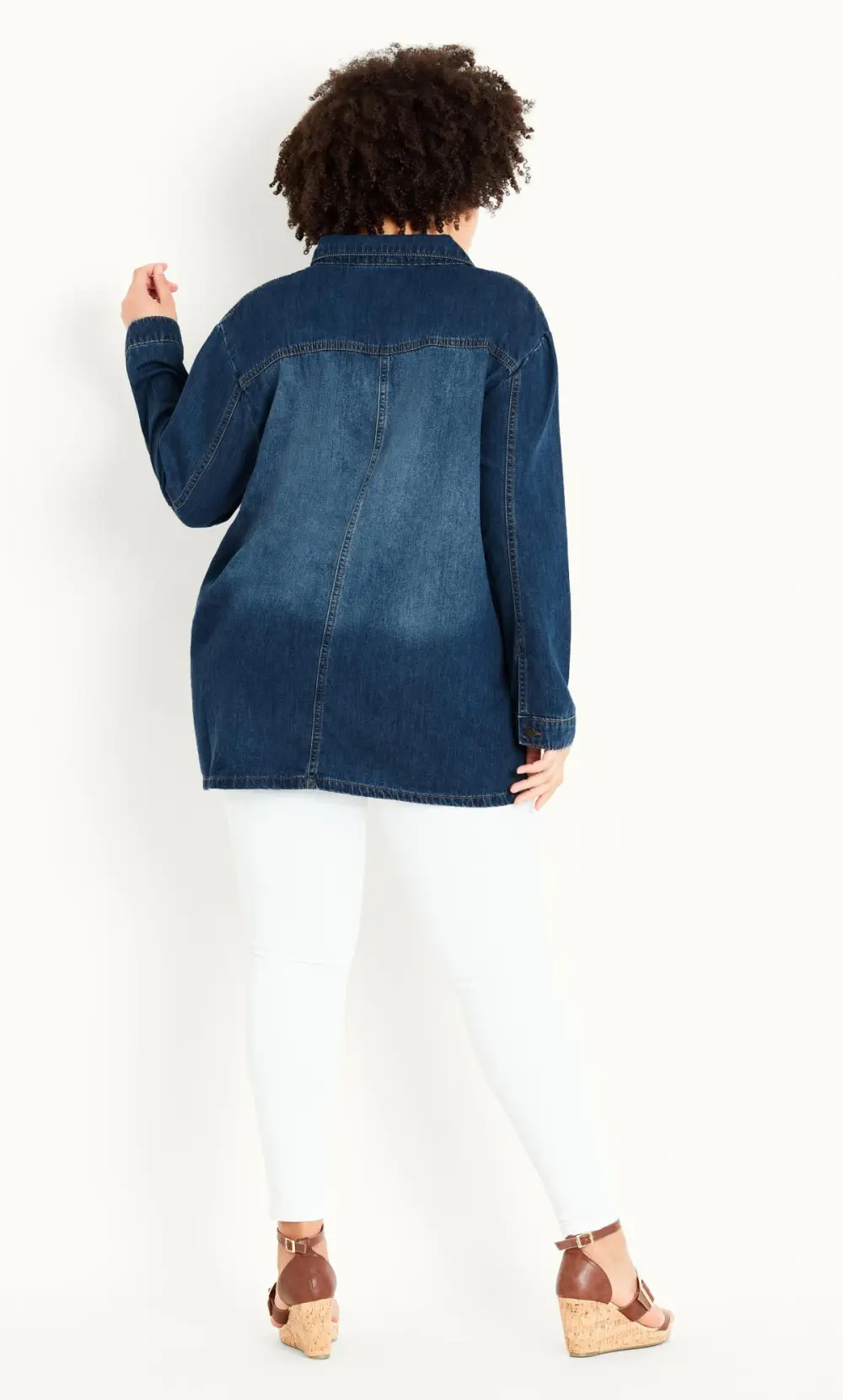 Evans Blue Denim Shacket