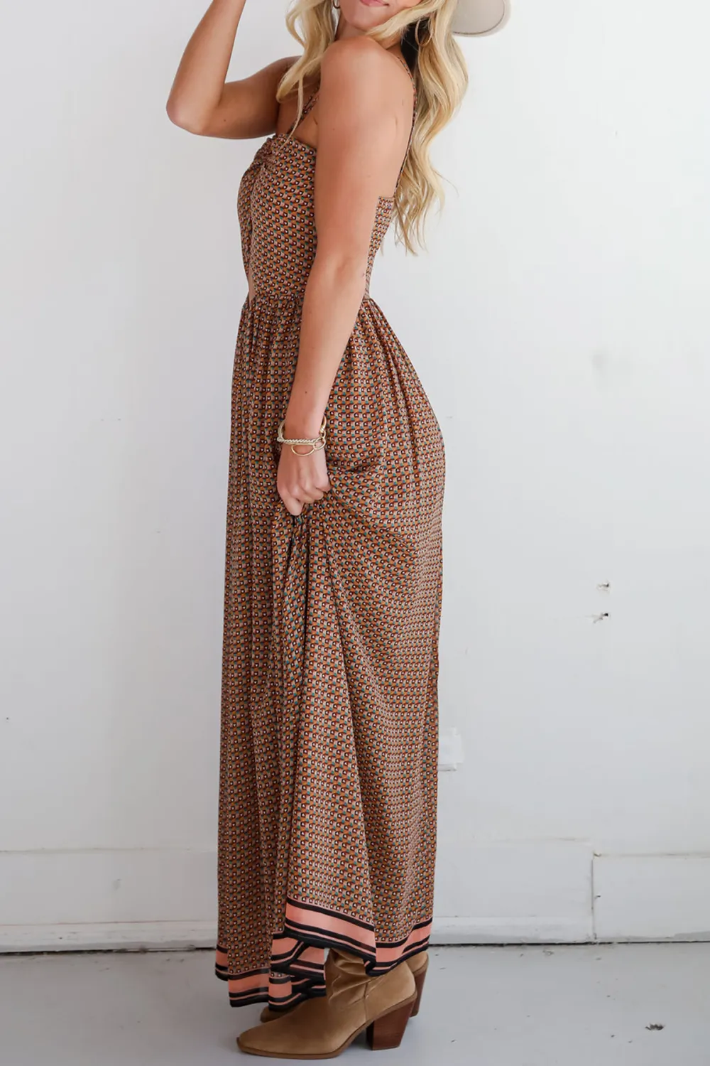 Exceptional Fate Mocha Maxi Dress