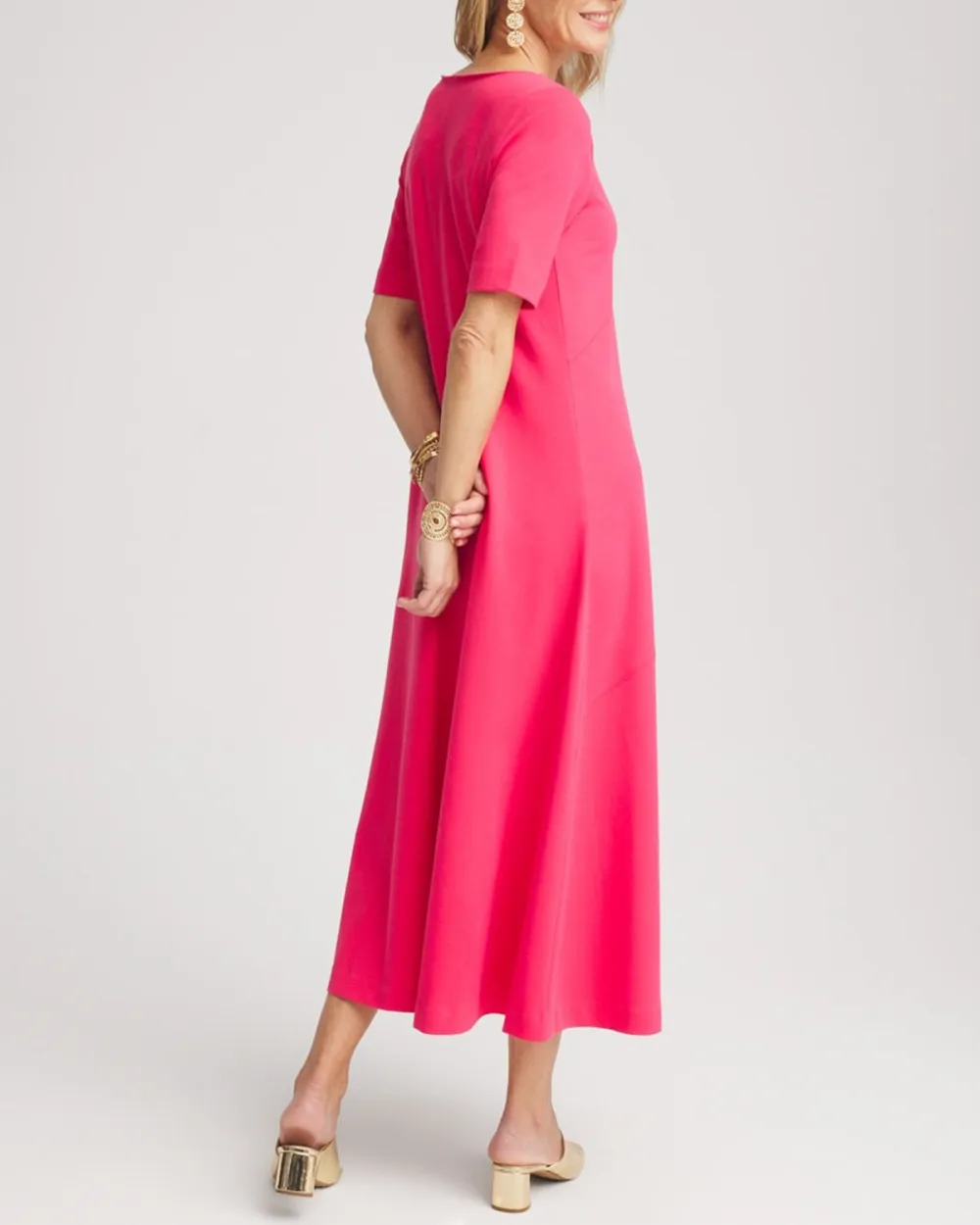 Black Short Sleeve Tiered Maxi Dress