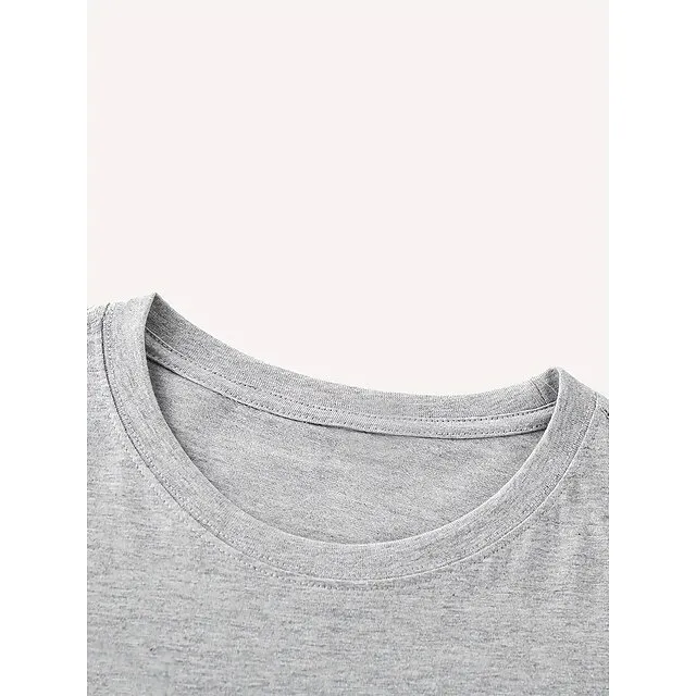 Women's T shirt Tee Cotton 100% Cotton Butterfly Heart pea green Black White Basic Print Short Sleeve Home Daily Date Basic Round Neck Regular Fit T-shirt Sleeve Summer