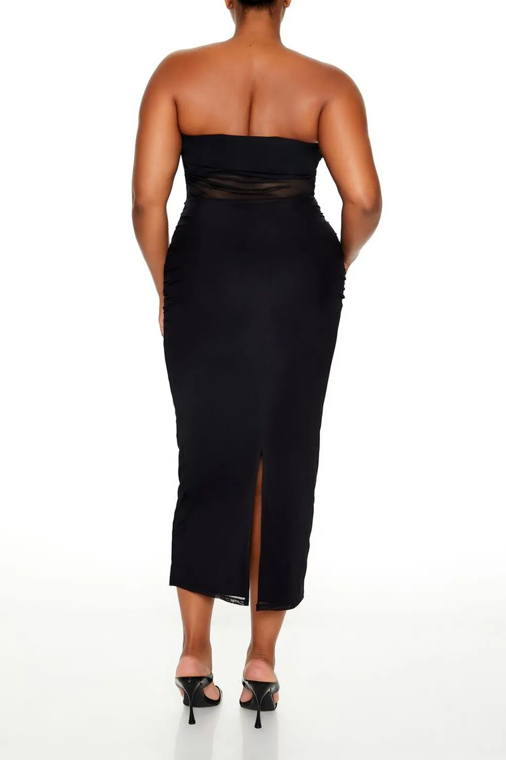 Plus Size Sheer Tube Maxi Dress