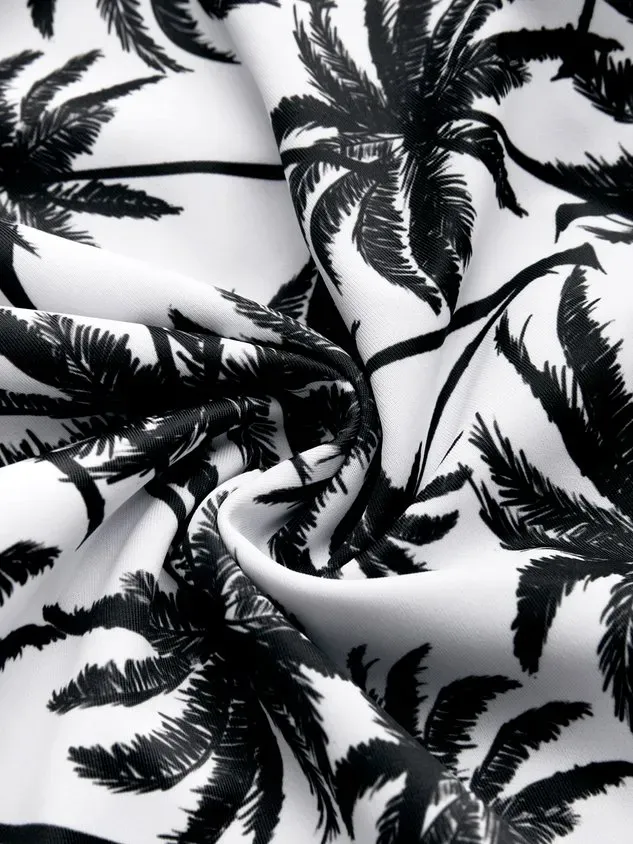 Vacation Floral Printing Scoop Neck Tankinis Two-Piece Set