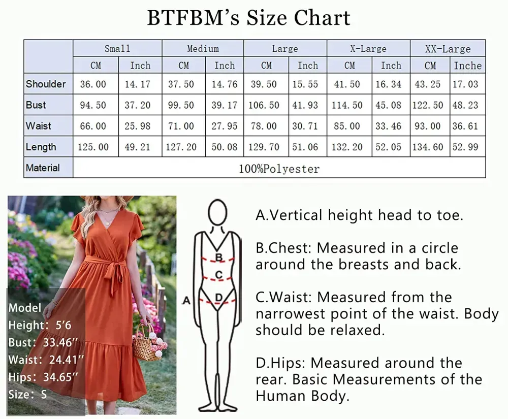 Women Summer Bohemian Floral Casual Wrap V Neck Ruffle Cap Sleeveless Belt A-Line Pleated Hem Swing Midi Sun Dress