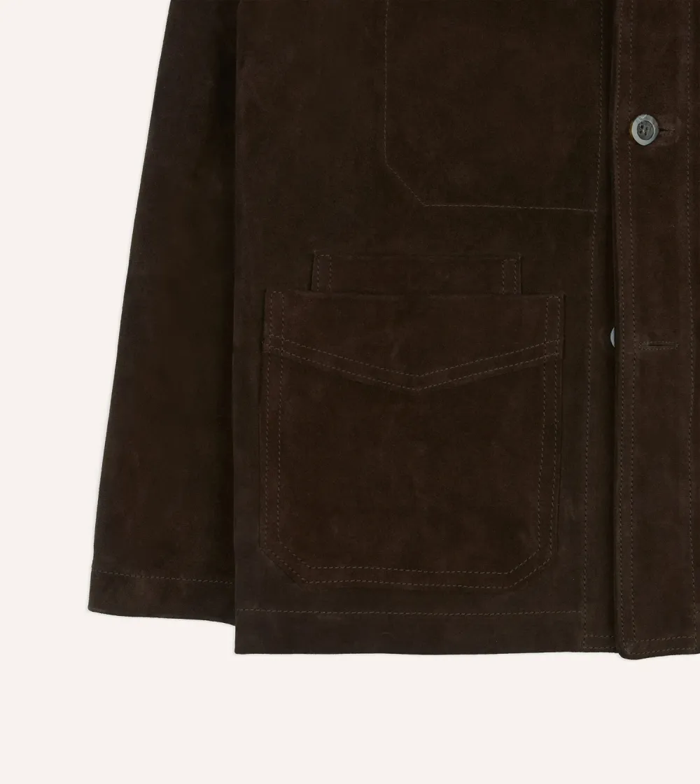 Chocolate Brown Corduroy Button Front Jacket