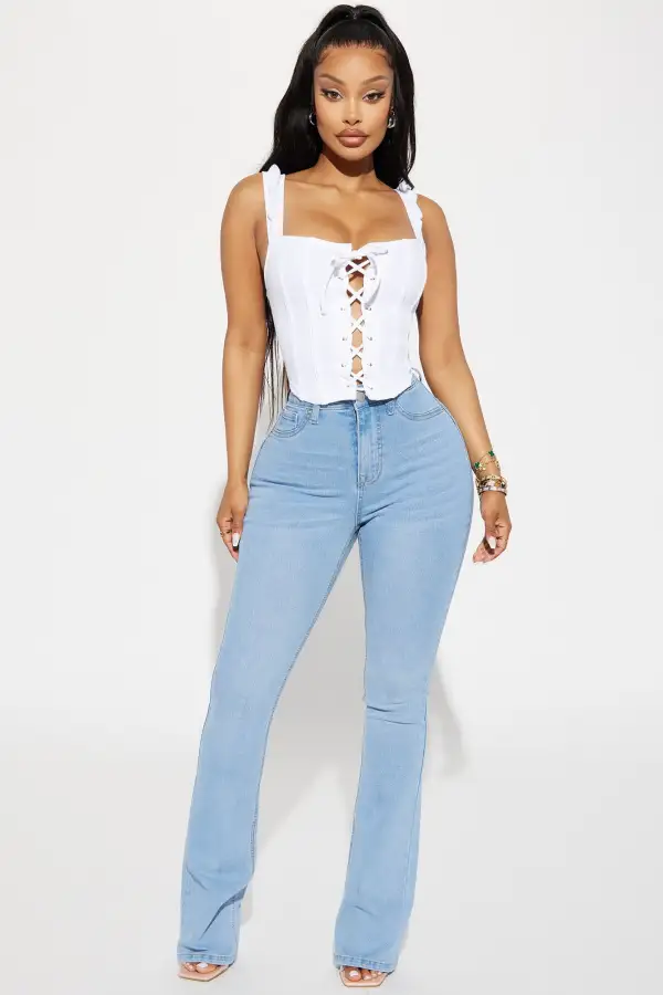 Pour Me Champagne Corset Top - White