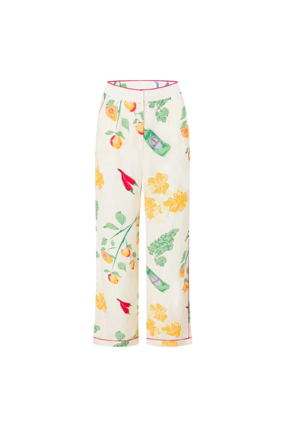 Fruit Print Slight Stretch Pants