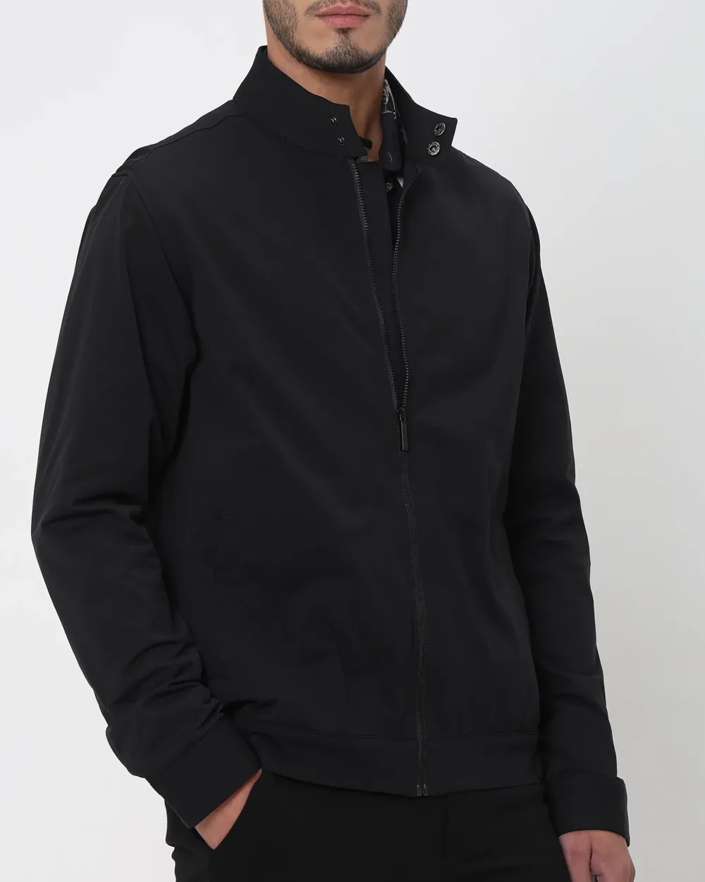 Versatile Comfortable Slim-Fit Black Jacket