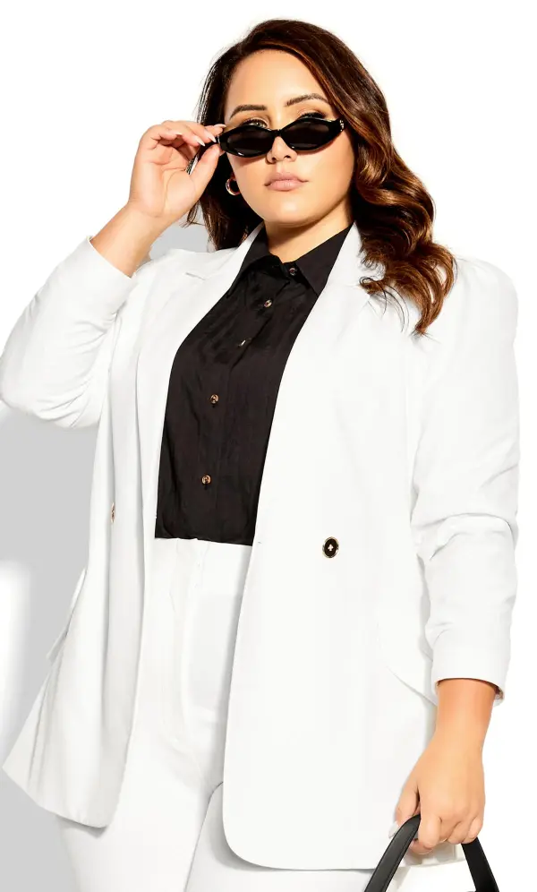 Evans White Tailored Blazer