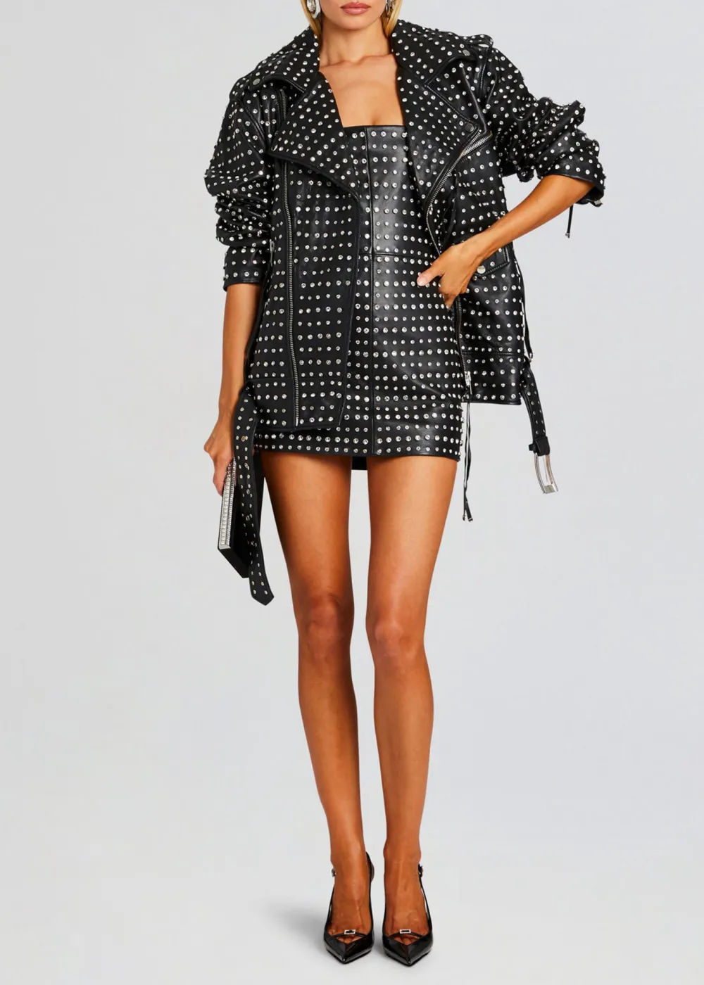 Embellished Leather Jacket