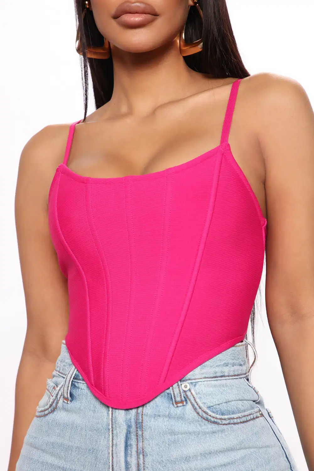 Yours Truly Bandage Corset Top - Magenta