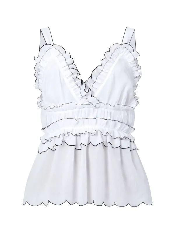 Fashion Cotton Artistic Pleated Lace Ladies Vest