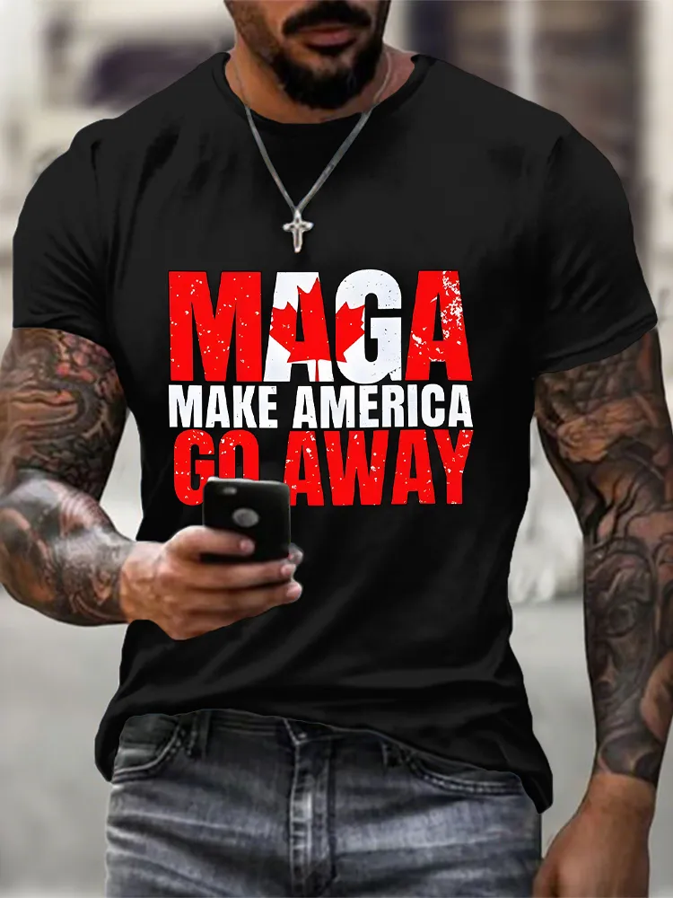 Round-Neck Short-Sleeved Shirt Maga Make America Go Away T-Shirt