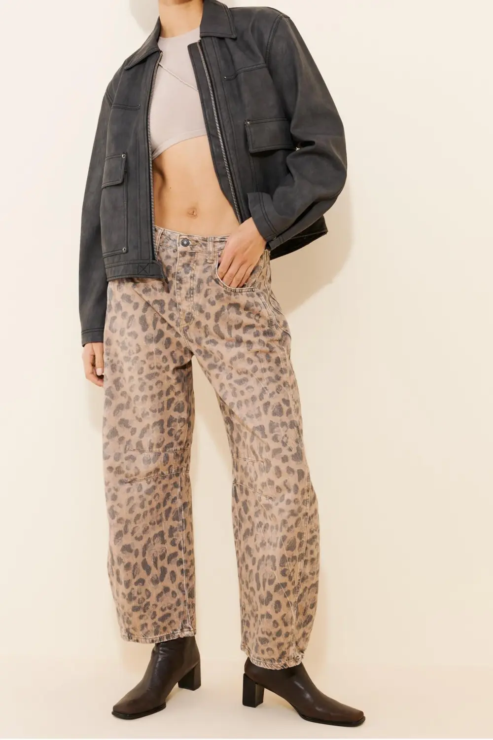 Good Luck Printed Barrel Jeans