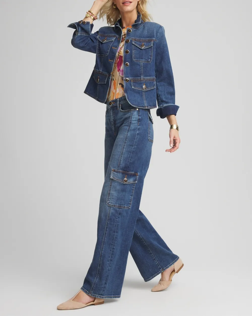 Dark Blue Cargo Denim Jeans