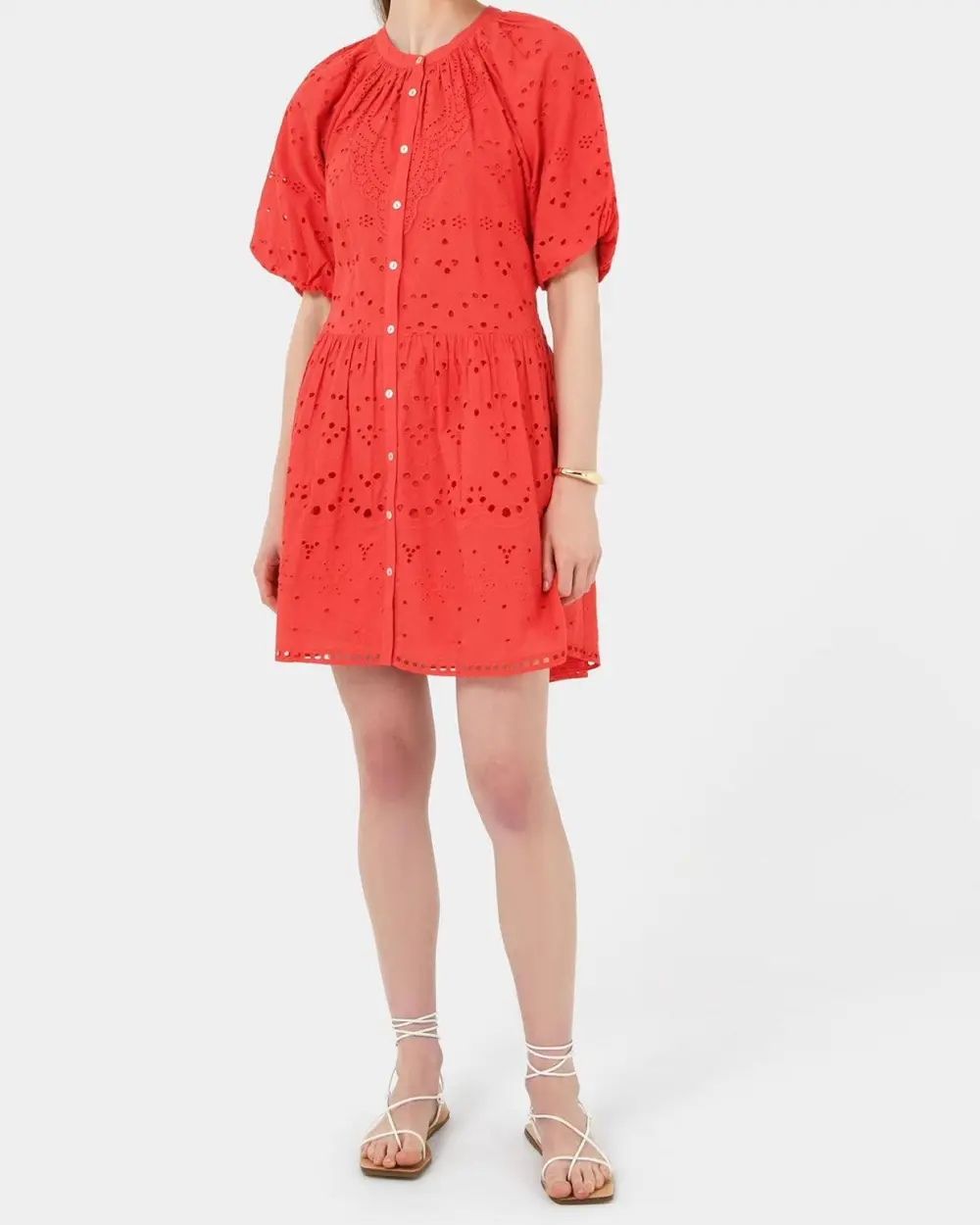 Eyelet Embroidery Design Broderie Tiered Dress